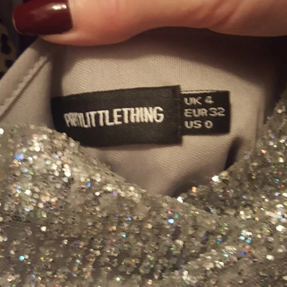 Pretty Little Thing Silver Mini Dress - Picture 4 of 6